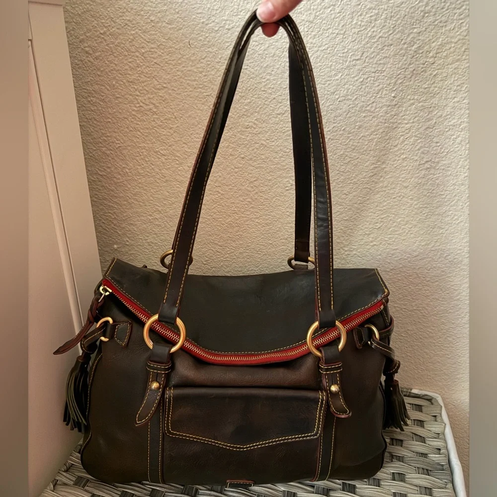 Dooney & Bourke Florentine Smith Leather Pocket Shoulder Bag - Picture 9 of 15